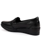 Forelli Mimoza-H 25109 Kadın Siyah Comfort Deri Casual Ayakkabı - 2