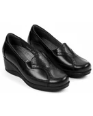 Forelli Rosa-G 57603 Kadın Siyah Comfort Deri Casual Ayakkabı - 4