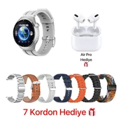 WATCH 4 PRO SUİT SİYAH VE GÜMÜŞ + AİRPODS PRO KULAKLIK 7 KORDON - 1