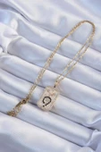 316L Çelik Zincir Altın Renk Zirkon Taşlı Minimal Papatya Figürlü Tarot Kolye - TJ-BKO9223 - 2