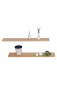yankı-byeg 70 Cm İkili Safir Meşe Mdf Uçan Duvar Rafı Gizli Bağlantı Kitaplık - 1