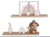 yankı-byeg 50 Cm İkili Safir Meşe Mdf Uçan Duvar Rafı Gizli Bağlantı Kitaplık - 1