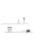 yankı-byeg 70 Cm İkili Beyaz Mdf Uçan Duvar Rafı Gizli Bağlantı Kitaplık - 1
