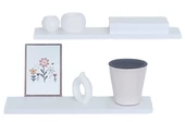 yankı-byeg 50 Cm 60 Cm İkili Beyaz Mdf Uçan Duvar Rafı Gizli Bağlantı Kitaplık - 1