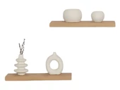 yankı-byeg 30 Cm İkili Safir Meşe Mdf Uçan Duvar Rafı Gizli Bağlantı Kitaplık - 1