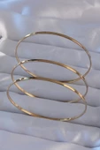 316L Çelik Gold Renk 3lü Ajda Bilezik - TJ-BB6219 - 1