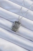 316L Çelik Zincir Eskitme Gümüş Renk Ay Figürlü Tarot Kolye - TJ-BKO9222 - 1