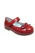 OrtopedikAL 1010 Ilkadım Kırmızı Rugan Bıyık Fiyonk Kız Çocuk Babet Ayakkabı Içi % 100 Deri Abiye - 2