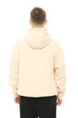 Erkek Oversize Kapüşonlu Sweatshirt Mavi Melanj - 8