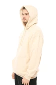 Erkek Oversize Kapüşonlu Sweatshirt Mavi Melanj - 7
