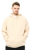 Erkek Oversize Kapüşonlu Sweatshirt Mavi Melanj - 5