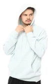 Erkek Oversize Kapüşonlu Sweatshirt Mavi Melanj - 3