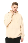 Erkek Oversize Kapüşonlu Sweatshirt Mavi Melanj - 6
