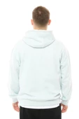Erkek Oversize Kapüşonlu Sweatshirt Mavi Melanj - 4