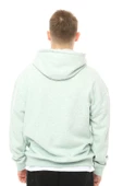 Erkek Oversize Kapüşonlu Sweatshirt Mavi Melanj - 12