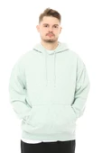 Erkek Oversize Kapüşonlu Sweatshirt Mavi Melanj - 9