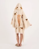 Bornoz ,Plaj Kıyafeti,Kimono , Kaftan ,Sabahlık & Leopar Desenli Kapüşonlu Kısa - 1