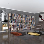 Kenzlife kitaplık süper ga cvz 180*400*19 6 katlı 5 bölme çift bölme opsiyonlu ofis mutfak banyo dolabı arkalıksız thumbnail 1