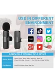 The Wlue Type-C Girişli Telefon Uyumlu Kablosuz Mikrofon Bluetooth Röportaj  - Yayıncı - Yaka Mikrofonu - 3
