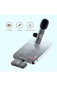 The Wlue Type-C Girişli Telefon Uyumlu Kablosuz Mikrofon Bluetooth Röportaj  - Yayıncı - Yaka Mikrofonu - 2