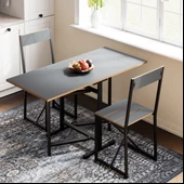 Eportatif Katlanır Mutfak Masa Sandalye Takımı Füme 1448 thumbnail 2