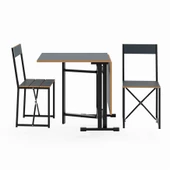 Eportatif Katlanır Mutfak Masa Sandalye Takımı Füme 1448 thumbnail 8