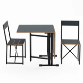 Eportatif Katlanır Mutfak Masa Sandalye Takımı Füme 1448 thumbnail 6