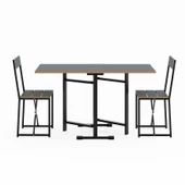 Eportatif Katlanır Mutfak Masa Sandalye Takımı Füme 1448 thumbnail 9