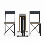 Eportatif Katlanır Mutfak Masa Sandalye Takımı Füme 1448 thumbnail 7