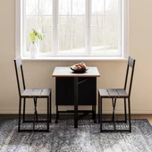 Eportatif Katlanır Mutfak Masa Sandalye Takımı Füme 1448 thumbnail 5