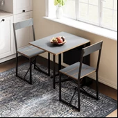 Eportatif Katlanır Mutfak Masa Sandalye Takımı Füme 1448 thumbnail 3