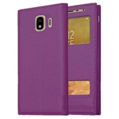 Samsung Galaxy J4 J400 Uyumlu Pencereli Kapaklı Magnum Kılıf thumbnail 4