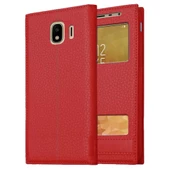 Samsung Galaxy J4 J400 Uyumlu Pencereli Kapaklı Magnum Kılıf thumbnail 2