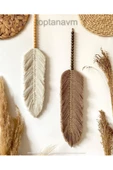 Makrome Duvar Süsü Yaprak Dekoratif Hediyelik - 1
