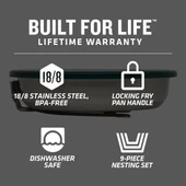 The All-In-One Fry Pan Set - Çelik Kızartma Tava Seti (9 Parça)  .94L  32oz thumbnail 8