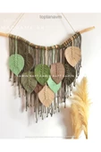 Makrome Duvar Süsü Yaprak Dekoratif Hediyelik - 1