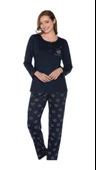 Alperi 790-06 Kadın Yuvarlak Yaka Uzun Kol Pijama Takım - 1
