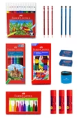 Faber Castell Kuruboya, Pastel Boya, Suluboya, Keçeli Kalem Okul Kırtasiye Seti 16 Parça - 1