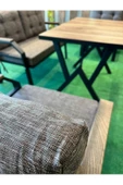 Kavacık 2+2+1+1 + Masa Kahverengi Renk Balkon, Bahçe Mobilyası, Masalı Mutfak Takımı - 3