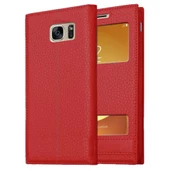 Samsung Galaxy S7 Uyumlu Pencereli Kapaklı Magnum Kılıf thumbnail 3