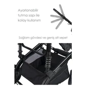 VaVbaby EliteCruise Travel Sistem Lüks Bebek Arabası Konforlu Seyahat Sistem Puset Katlanabilir Füme - 4