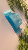Gökyüzü Mavi Ve Okyanus Mavi Renkli Gümüş Pullu Bıyık Şekil Epoksi Telefon Tutacağı Hediyelik - 1