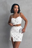 Beyaz Kot Pullu Kot Büstiyer - 2