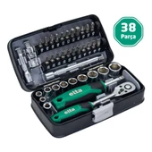 Elta 1/4" Altıköşe Cırcırlı Lokma Anahtar ve Bits Uç Seti 38 Parça - 1