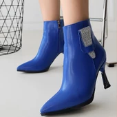 Halina Mavi Cilt Topuklu Bot thumbnail 4