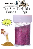 Pembe Toz Sim Tuzluklu 7 gr 3 Adet Renkli Toz Sim Epoksi Reçine Okul Etkinlik Dekarasyon Slime - 1