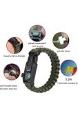 HT SAĞLIK Bileklik Taktikal Yeşil/siyah Taktik Bileklik Magnezyum Çubuklu Düdüklü Unisex Bileklik Hediyelik thumbnail 3