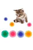 HT SAĞLIK Kediler için Dikenli Kirpi topu masaj kedi oyuncak top kovalamak için dayanıklı ve eğlenceli thumbnail 4