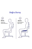 HT SAĞLIK Koltuk Minderi Çift Katmanlı Kelebek Şekilli Yastık Posture Kalça Kaldırma Oto Ve Ofis Koltuğu - 3