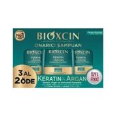 Bioxcin 3 Al 2 Öde 3 x 300 ml Keratin & Argan Onarıcı Şampuan - 1